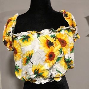 Crop Top Sunflower Shirt
